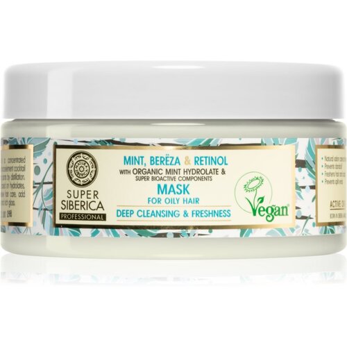 Natura Siberica Mint, Bereza & Retinol čistilna maska za mastne lase 300 ml Cene