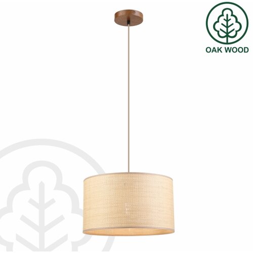  Luster na sajli AIDA 1xE27/15W/230V pr. 35 cm hrast/rafija Slike