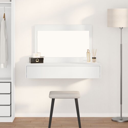 VidaXL Bijela Drvo 100 x 40 x 70 cm Ogledalo Toalet Pravokutni Slike