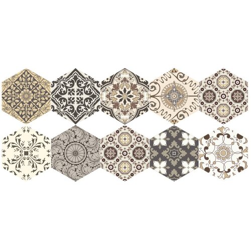 Ambiance Komplet 10 talnih nalepk Hexagons Luiza, 40 x 90 cm Cene