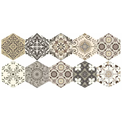 Ambiance Set s 10 podnih samoljepljivih naljepnica Floor Stickers Hexagons Luiza, 40 x 90 cm
