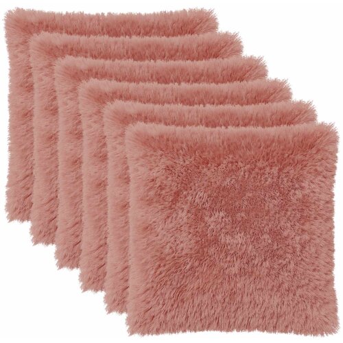  Presvlaka za jastuk 6 pcs HEERLEN Ružičasta 80 x 80 cm PV flis Slike