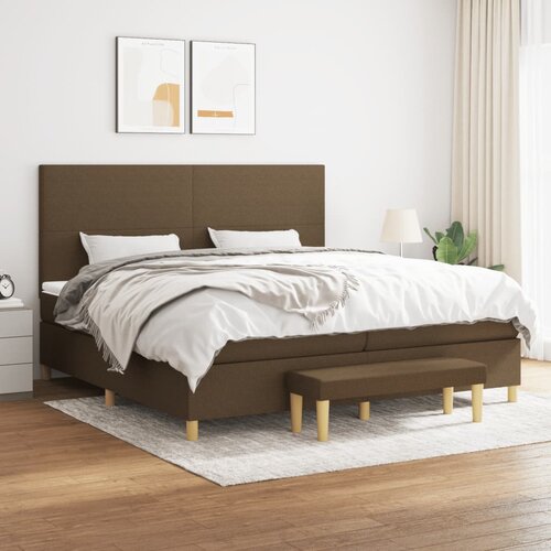The Living Store Box spring postelja z vzmetnico temno rjav 200x200 cm blago - Box Spring Postelja, (21516115) Slike