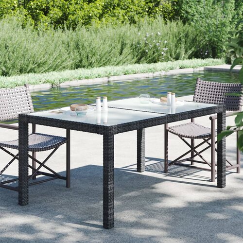 VidaXL Vrtni stol 150x90x75 cm od kaljenog stakla i poliratana crni Slike