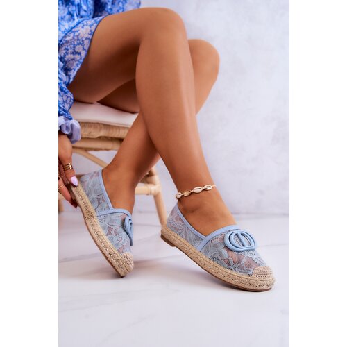 FE1 Women's Lace Espadrilles With Decoration Blue Summer Dream Cijene