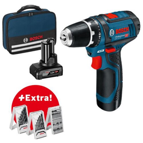 Bosch Bušilica-odvijač na bateriju GSR 10.8-2-Li Bosch 10.8 V 4 Ah Li-Ion uklj. 2 baterije, uklj. pribor, uklj. torba Cijene