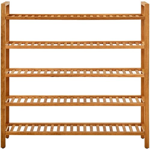 Maison Chic Stojalo za čevlje - Stojalo za obutev s 5 policami 100x27x100 cm trdna hrastovina, (21777669) Slike