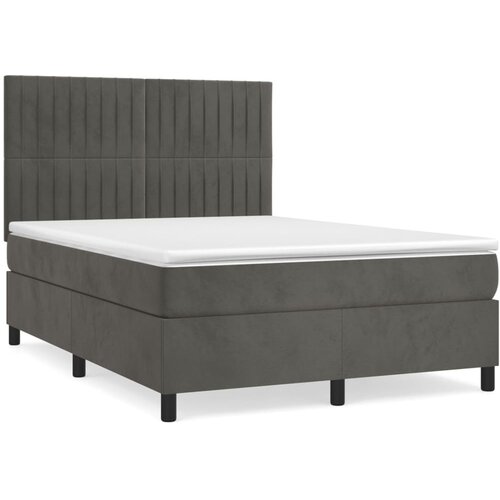 Maison Chic Box spring postelja - Vzmetna postelja z vzmetnico temno siva 140x200 cm žamet SL8952, (21902250) Cene