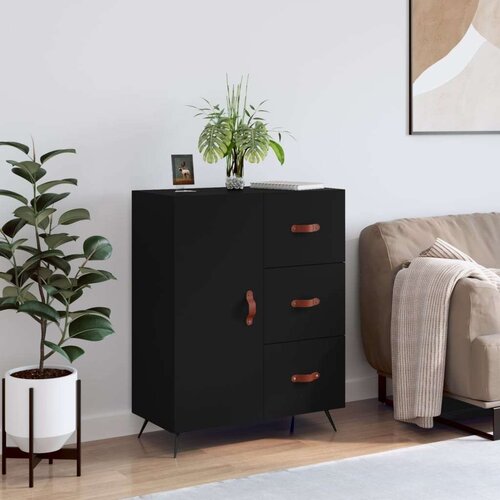  Komoda crna 69 5 x 34 x 90 cm od konstruiranog drva Cijene