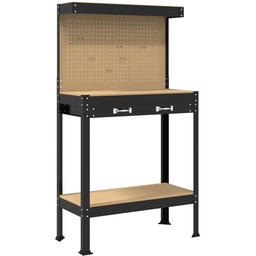 Radna klupa Crna 81 x 41 x 145 cm Projektirano drvo i metal Slike