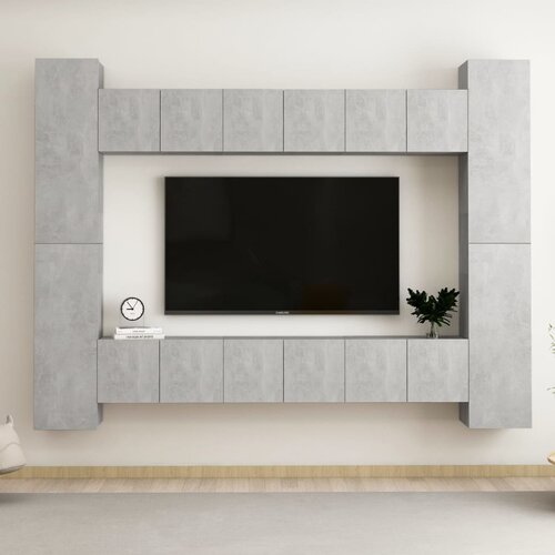 VidaXL 10-dijelni set TV ormarića siva boja betona od iverice Slike