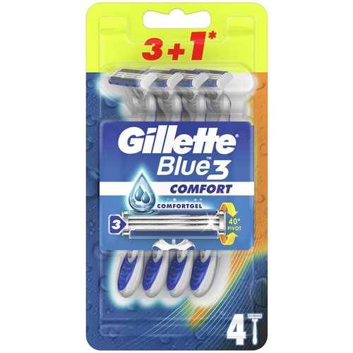 Gillette Blue3 Plus Comfort Set brijač za jednokratnu upotrebu 4 kom za mo&amp;scaron;ke Slike
