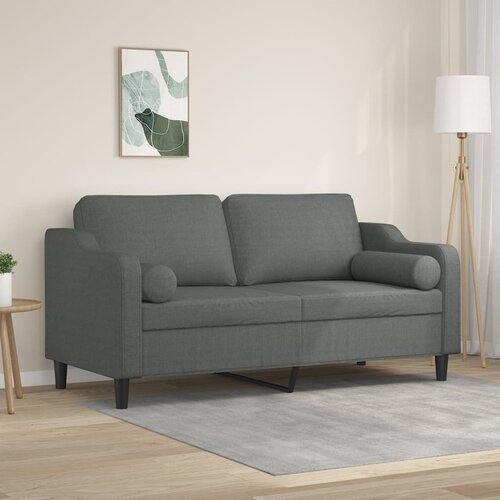 vidaXL Kavč dvosed z blazinami temno siv 140 cm blago Cene