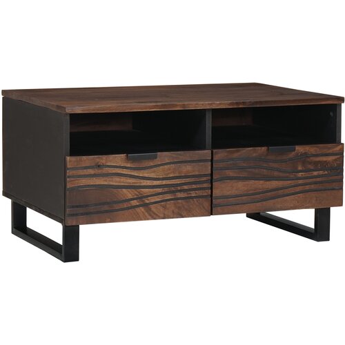 VidaXL Klubska Miza 80x54x40 cm Trden orehov les Slike