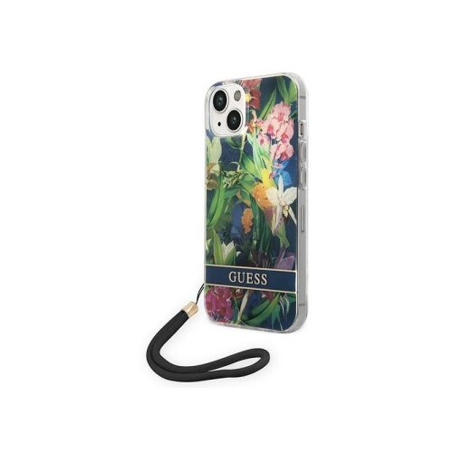 Guess HARDCASE OVITEK ZA IPHONE 14 PRO 6.1 MODER PAŠEK Z ROŽICAMI, (21833611) Cene