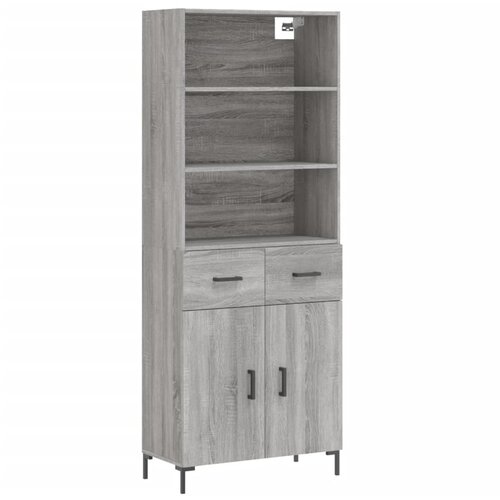  Visoka komoda siva sonome 69,5x34x180 cm od konstruiranog drva Slike