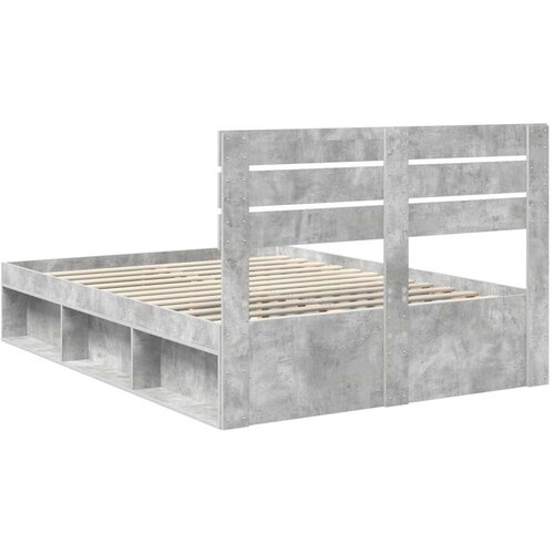  Okvir za krevet Beton 160 x 200 cm Čvrsto borovo drvo Slike