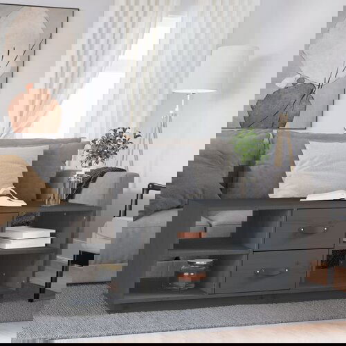 vidaXL Stolić za kavu sivi 100 x 50 x 41 cm od masivne borovine Cijene