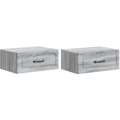  Noćni ormarić za montažu na zid s ladicama 2 pcs Siva sonoma - Siva sonoma 2 Cene