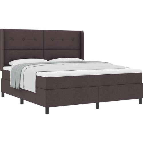 vidaXL Box Spring postelja z vzmetnico temno rjava 180x200 cm tkanina, (22050657) Cene