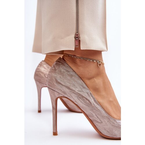 PS1 Glittery Embellished Pumps Champagne Klonisa Cene