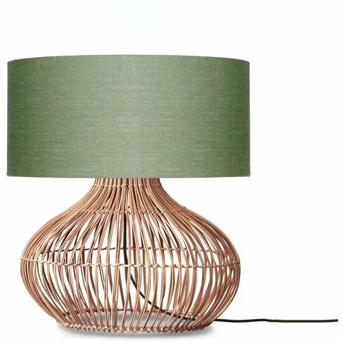 Good&Mojo Zelena/naravna namizna svetilka s tekstilnim senčnikom (višina 60 cm) Kalahari –