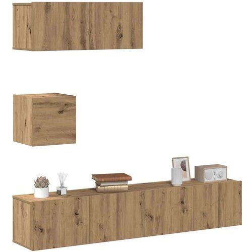  stenska TV omarica, les, artisan hrast, 80x30x30 cm/30,5x30x30 cm, 4 kos Cene