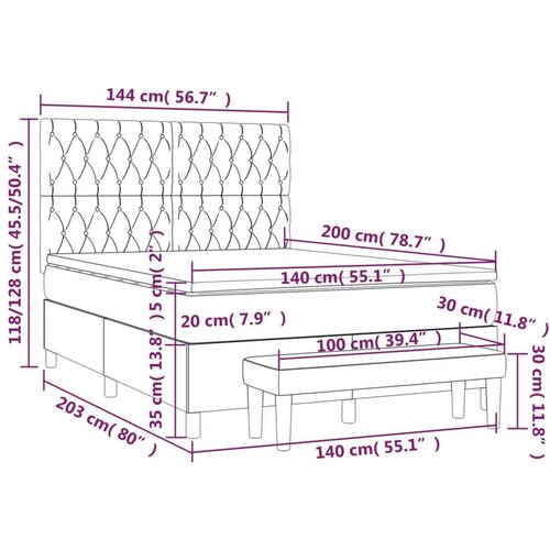  Krevet s oprugama i madracem ružičasti 140x200 cm bar&amp;scaron;unasti Slike