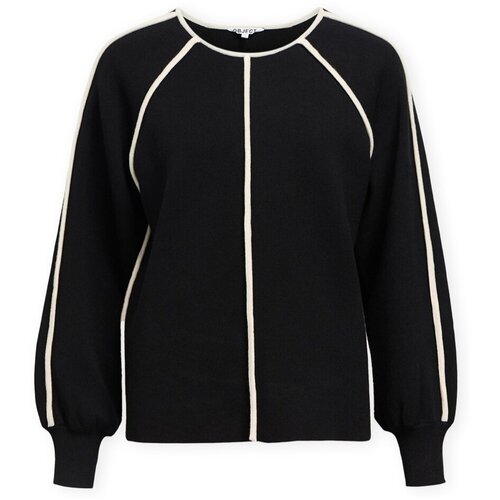 .OBJECT Puloverji Reynard Knit - Black/Sandshell Črna Cene