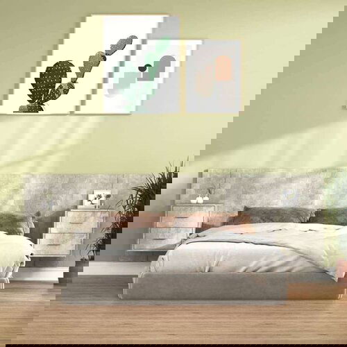  Posteljno vzglavje z omaricami betonsko siv konstruiran les, (20795155) Cene