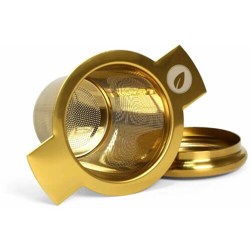  Cedilo za čaj Tea Master, s pokrovom/podstavkom - gold Cene