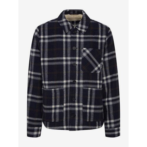 Blend Dark Blue Shirt Plaid Jacket - Men Slike