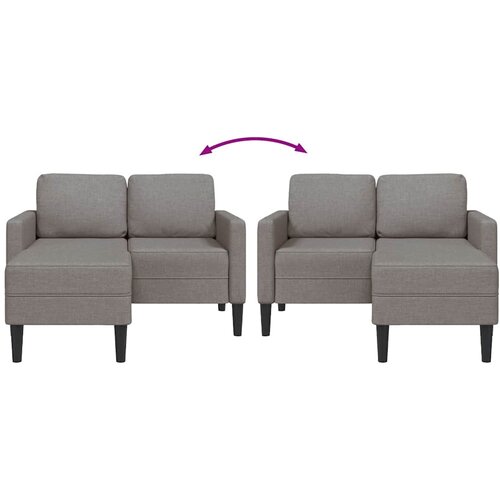 SOFA 2-sjed s ležaljkom u obliku slova L Taupe 125 cm tkanina Slike