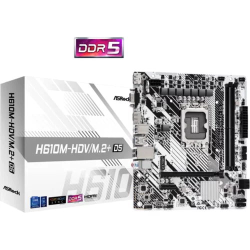 AsRock MB H610M-HDV/M.2+ D5Intel H6102xDDR5VGA,HDMI,DPmicro ATX