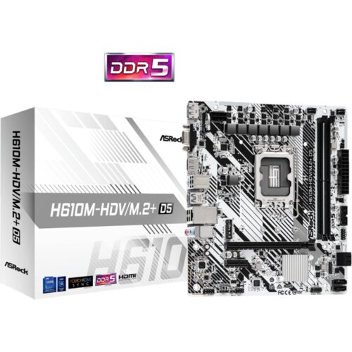 AsRock MB H610M-HDV/M.2+ D5Intel H6102xDDR5VGA,HDMI,DPmicro ATX Slike