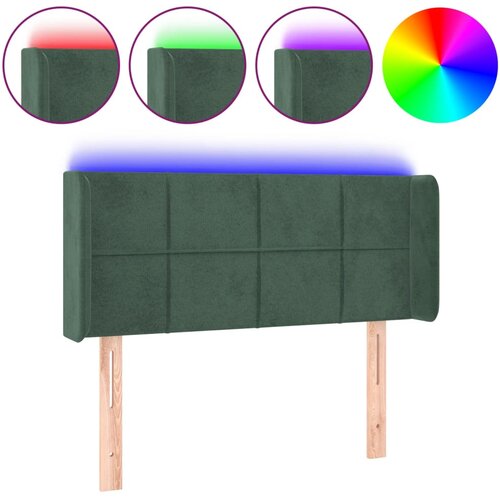 Maison Chic led posteljno vzglavje - vzglavna omarica - nočna omarica temno zeleno 93x16x78/88 cm žamet, (21710272) Slike