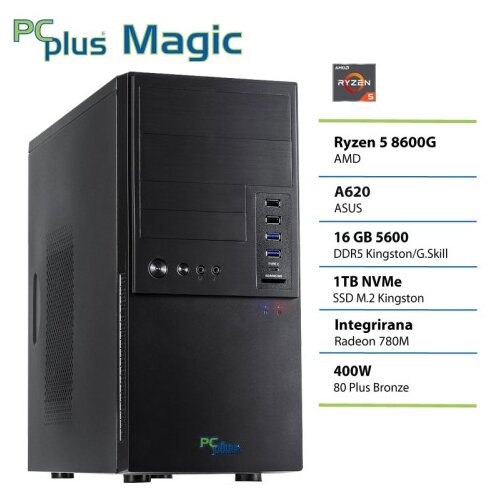 PCPLUS Magic Ryzen 5 8600G 16GB 1TB namizni računalnik Cene