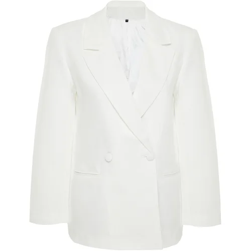 Trendyol White Woven Blazer Jacket