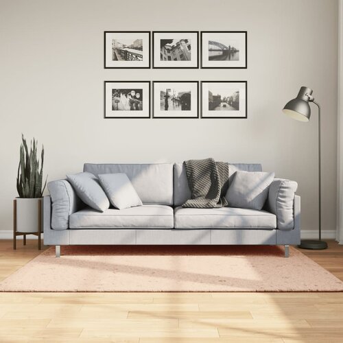 VidaXL Tepih HUARTE kratkih vlakana mek i perivi ružičasti 120x170 cm Slike