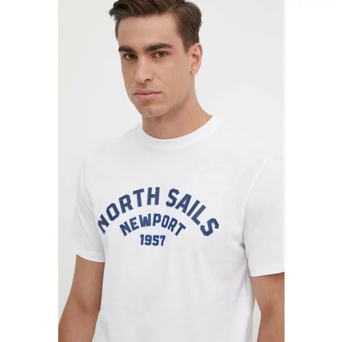 North Sails Pamučna majica za muškarce, boja: bijela, s tiskom, 692988