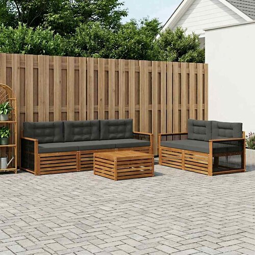  Set vanjskih sofa 6 kom. Prirodna i antracit Cijene