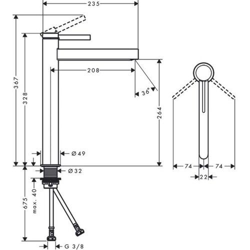 Hansgrohe 76070700 Finoris 260 Click-Clack visoka armatura za umivalnik Cene