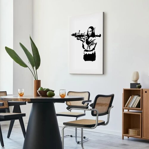  Slika - Banksy Mona Lisa with Rocket Launcher (1 Part) Vertical 80x120 Akustična Slike