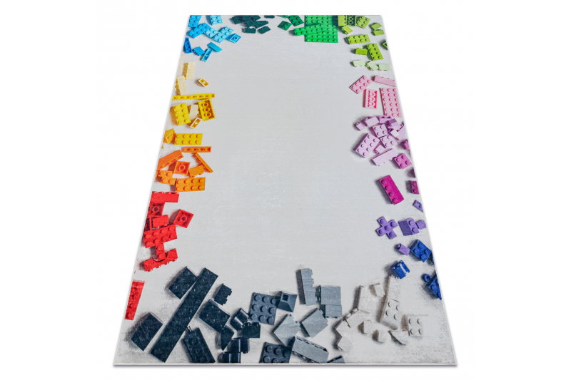 RugsX BAMBINO 38480 pralna preproga Komplet za gradnjo za otroke protizdrsna - siva / rumena 200x290 cm, (5000177008) Cene
