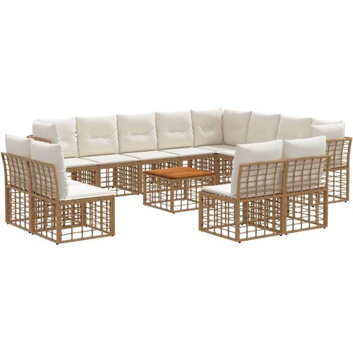  Zunanja garnitura za sedenje 13 pcs Naravna in krem bela, (5000269644) Cene