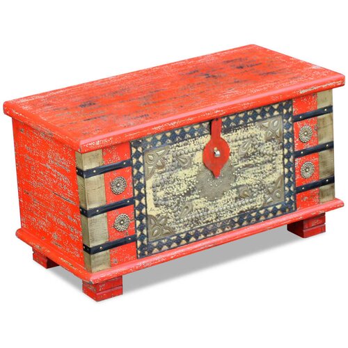 vidaXL škrinja za pohranu crvena mango drvo 80x40x45 cm Cene