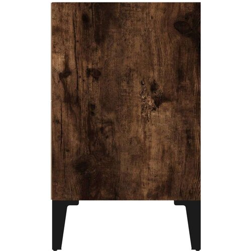  Noćni ormarić s metalnim nogama dimljeni hrast 40 x 30 x 50 cm Slike
