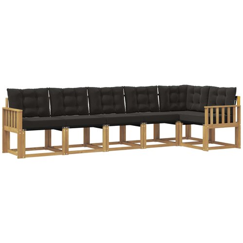 vidaXL Zunanja garnitura za sedenje z blazino 6 pcs Bela in črna, (5000281921) Cene
