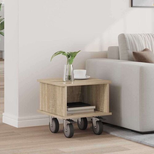 TV stojalo Sonoma hrast 37 x 35 x 35 cm Konstruiran les, (5000132226) Cene