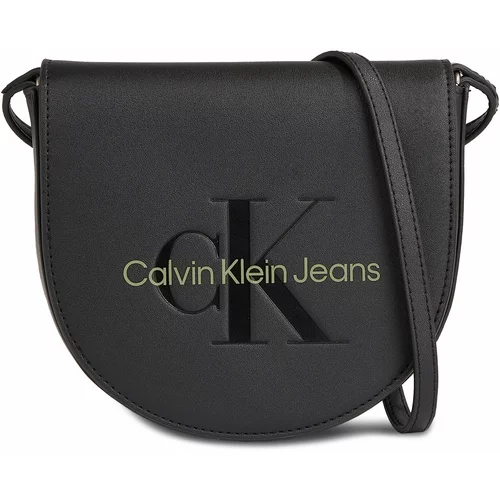 Calvin Klein Jeans Ročna torba Sculpted Mini Saddle Bag K60K611966 Black/Dark Juniper 0GX
